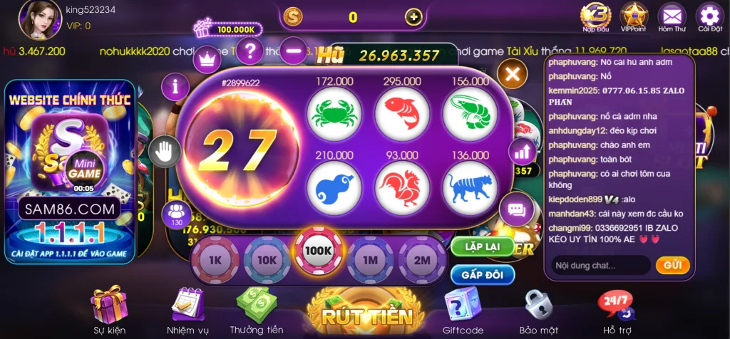 Bầu Cua Sam86