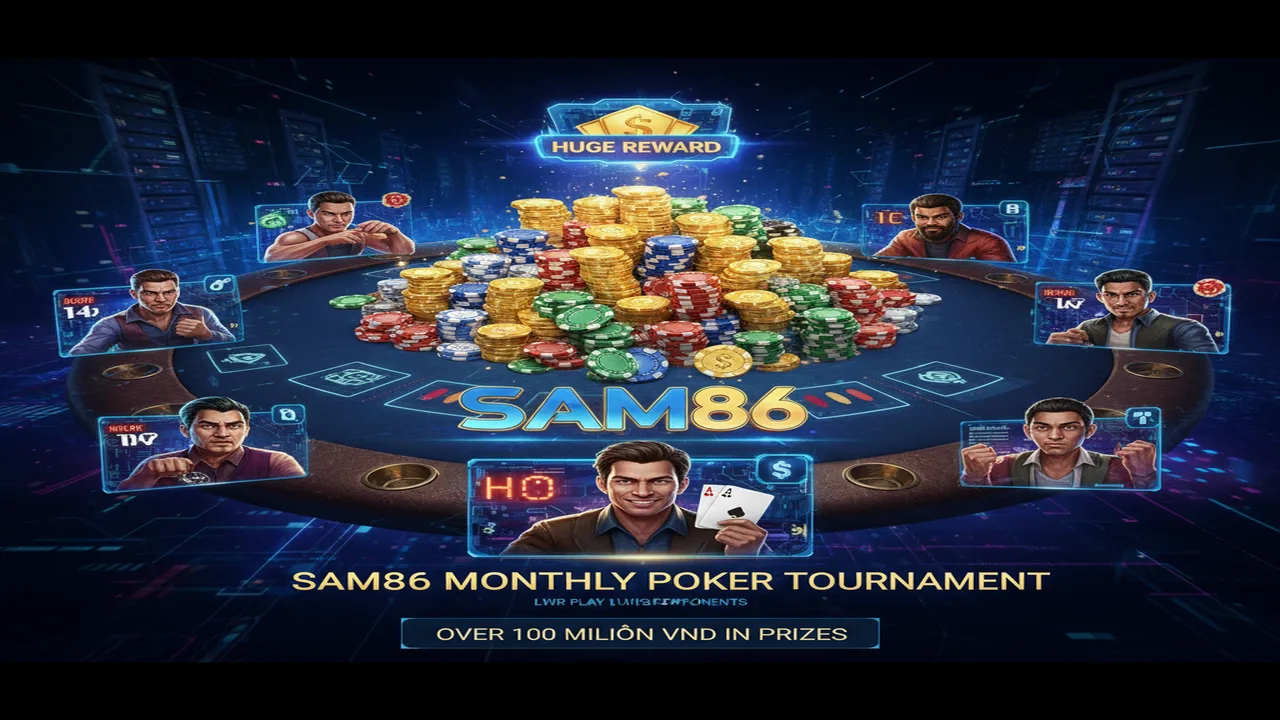 Giải đấu Poker Online thưởng lớn hàng tháng Sam86