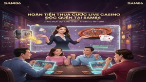 Ưu đãi hoàn tiền khi thua cược Live Casino Sam86