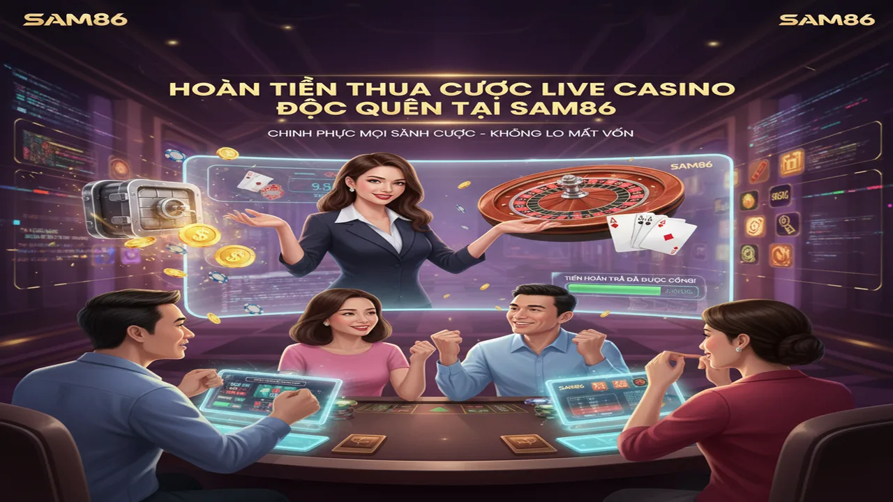 Ưu đãi hoàn tiền khi thua cược Live Casino Sam86