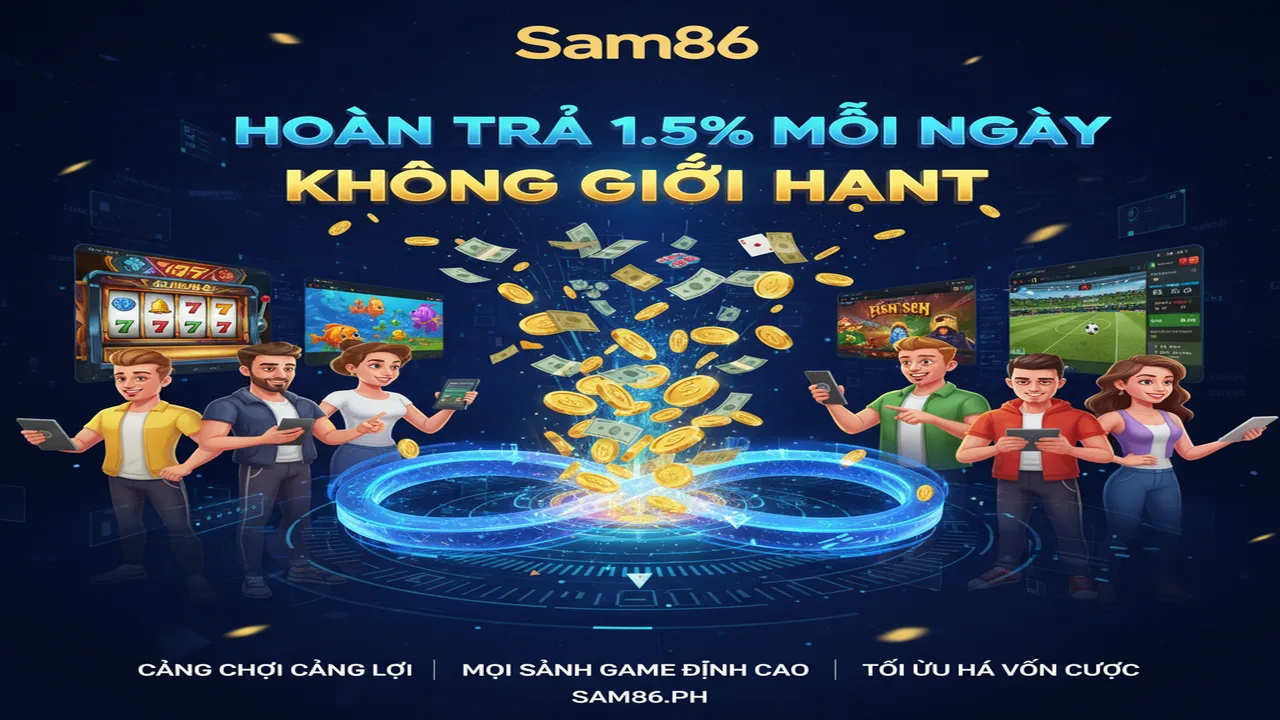 Hoàn trả 1.5% mỗi ngày không giới hạn Sam86
